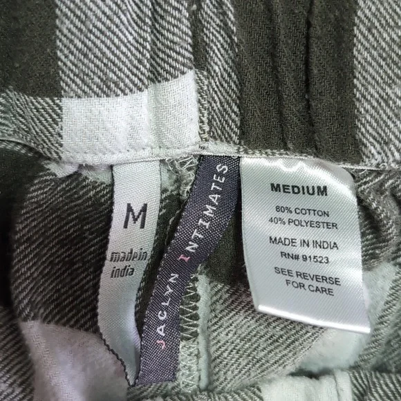 Jaclyn Intimates - Women's Green Plaid Flannel PJ Pants, Medium - Picture 3 of 4